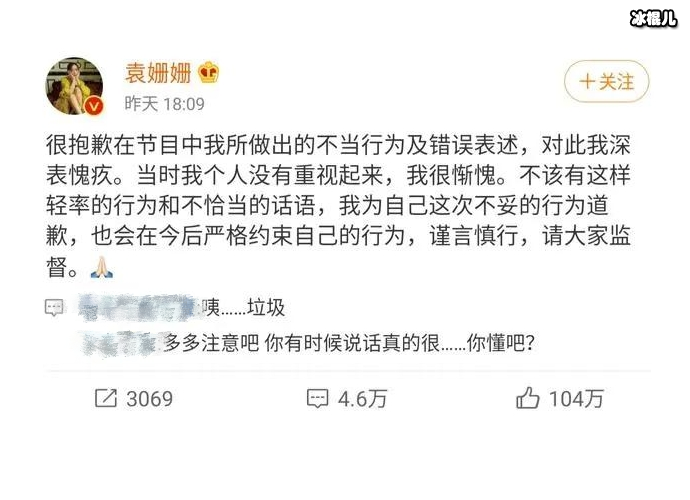 袁姗姗为不尊重文物行为道歉